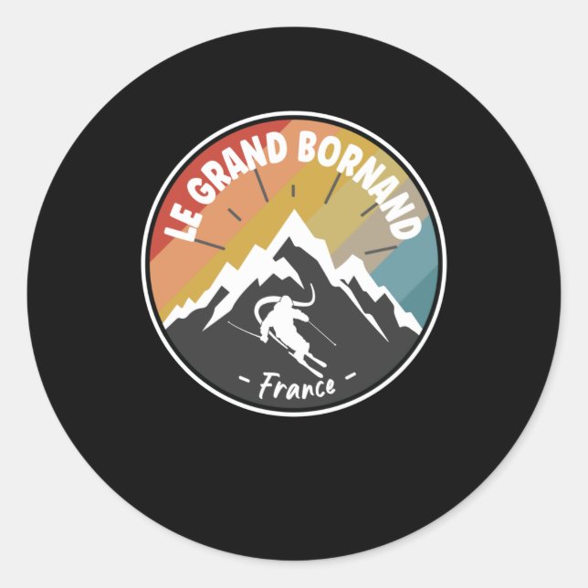 Skiing In France Le Grand Bornand Classic Round Sticker (Front)