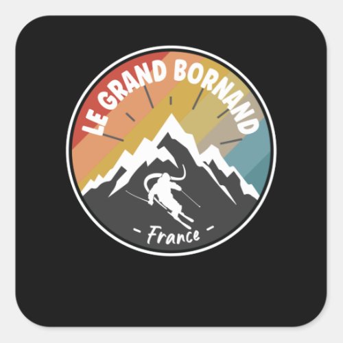 Skiing In France Le Grand Bornand Square Sticker