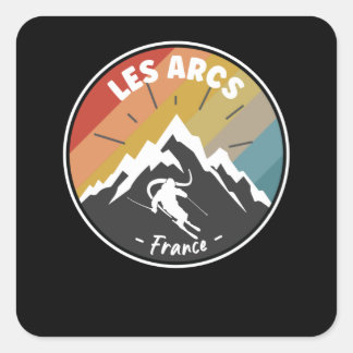 Skiing In France Les Arcs Square Sticker