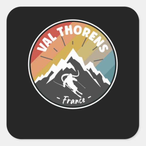 Skiing In France Val Thorens Square Sticker