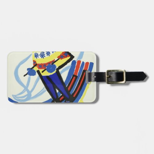 Skiing In France Vintage Luggage Tag