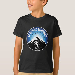 Skiing In Le Grand Bornand France Blue T-Shirt