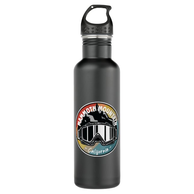 Skiing In Mammoth Mountain California Stainless Steel Water Bottle (Front)