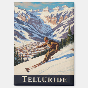 Skiing in Telluride Colorado Magnet