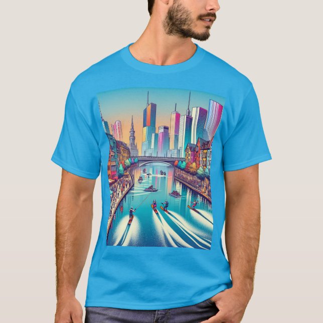 Skiing in the city T-Shirt (Front)