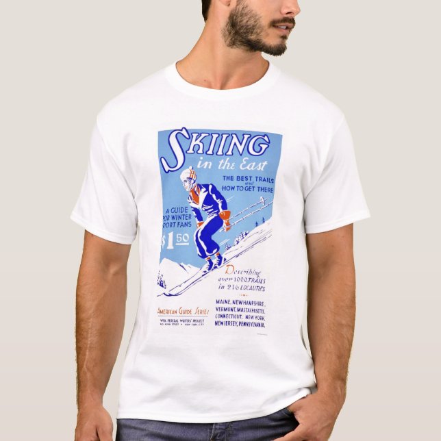 Skiing In The East 1939 WPA T-Shirt (Front)