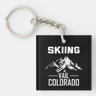 Skiing in Vail Colorado Keychain