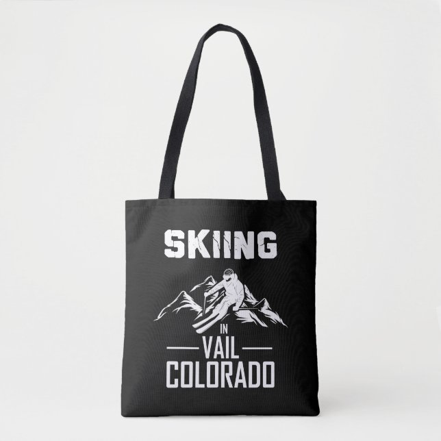 Skiing in Vail Colorado Tote Bag (Front)