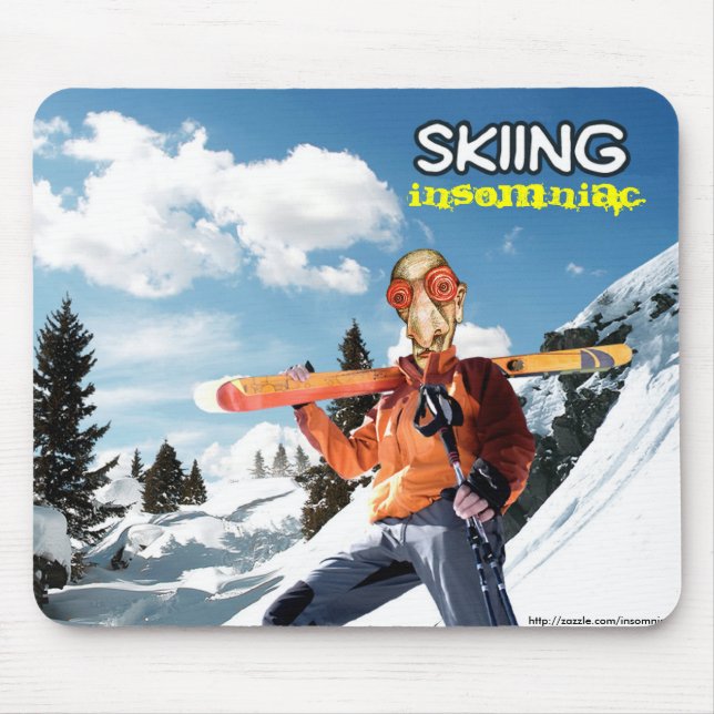 Skiing Insomniac Mouse Pad (Front)