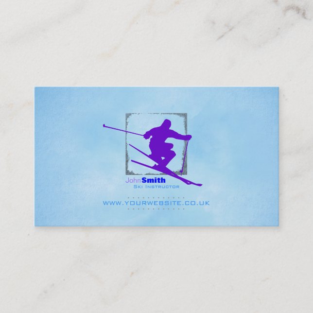 Skiing Instructor Business Card (Front)