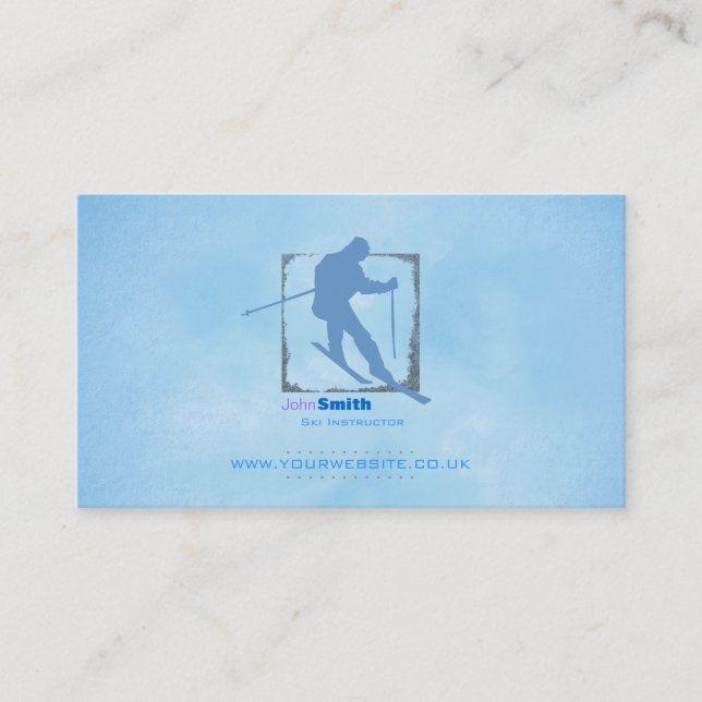 Skiing Instructor Business Card (Version 2) (Front)
