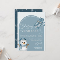 Skiing into parenthood baby shower  invitation