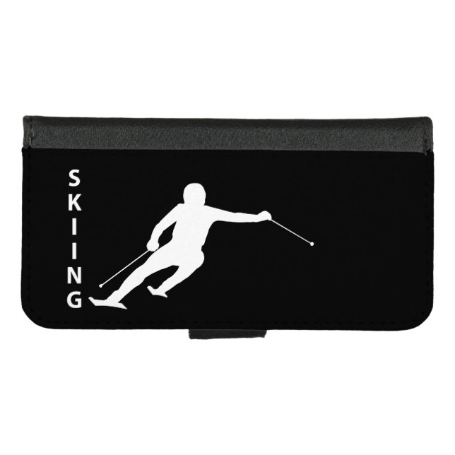 Skiing iPhone Wallet Case (Front (Horizontal))