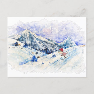 Skiing is Fun Postcard