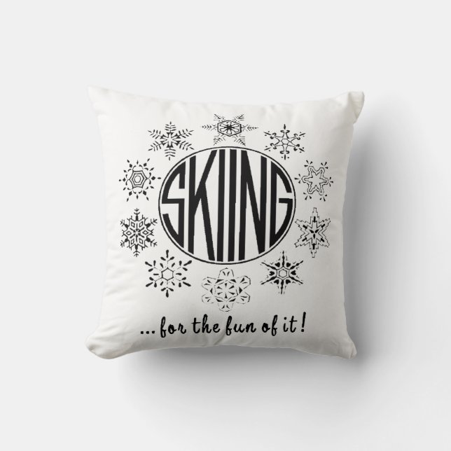 Skiing is Fun- Throw Pillow (Front)