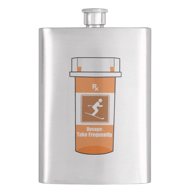 Skiing Is My Drug Flask (Front)