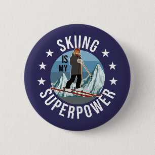 Skiing Is My Superpower Button