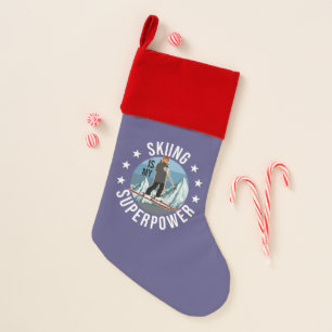 Skiing Is My Superpower Christmas Stocking