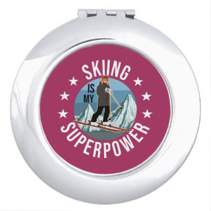 Skiing Is My Superpower Compact Mirror