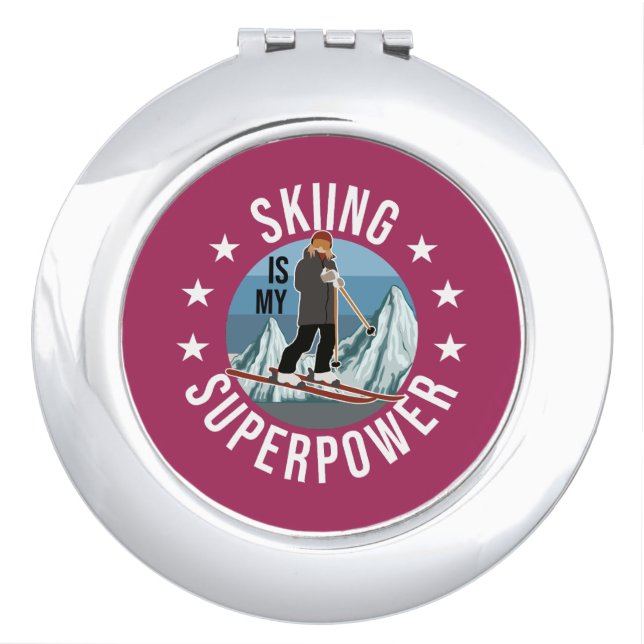 Skiing Is My Superpower Compact Mirror (Front)