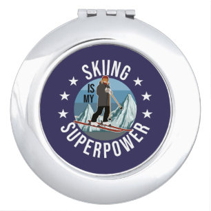 Skiing Is My Superpower Compact Mirror
