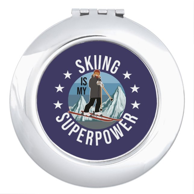 Skiing Is My Superpower Compact Mirror (Front)