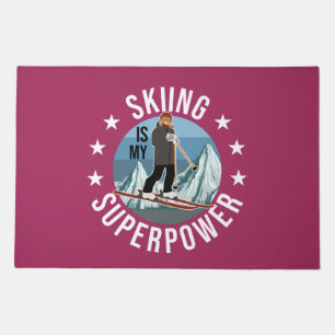 Skiing Is My Superpower Doormat
