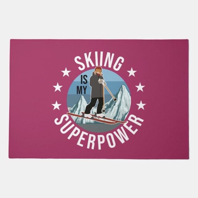 Skiing Is My Superpower Doormat (Front)