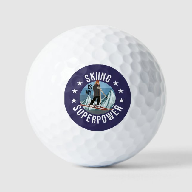 Skiing Is My Superpower Golf Balls (Front)