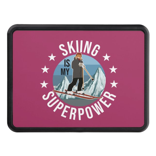 Skiing Is My Superpower Hitch Cover (Front)