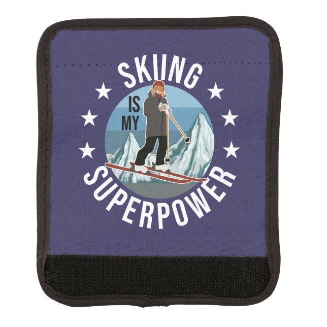 Skiing Is My Superpower Luggage Handle Wrap (Front)
