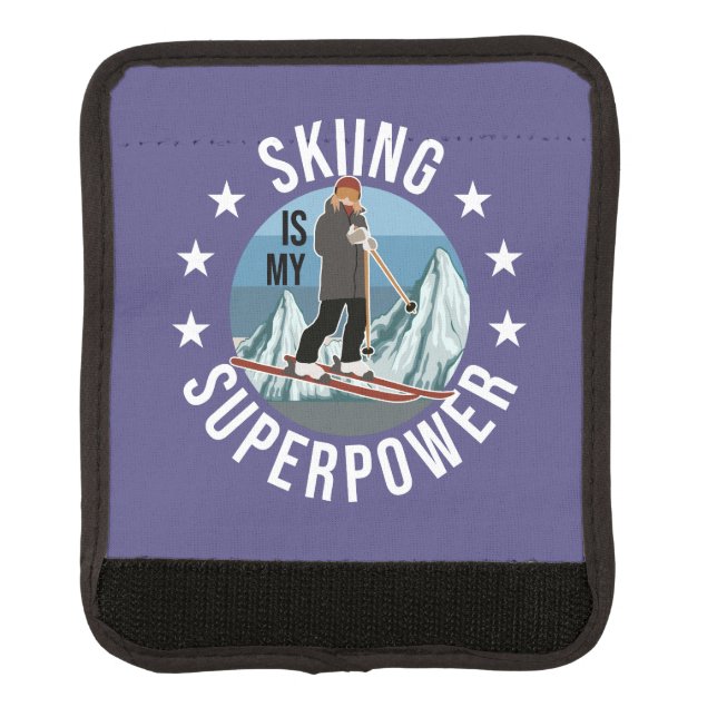 Skiing Is My Superpower Luggage Handle Wrap (Front)