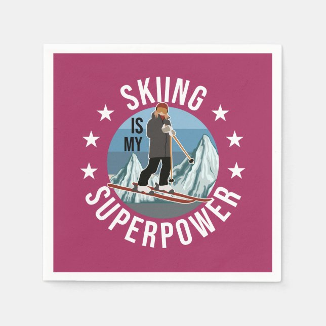 Skiing Is My Superpower Napkins (Front)