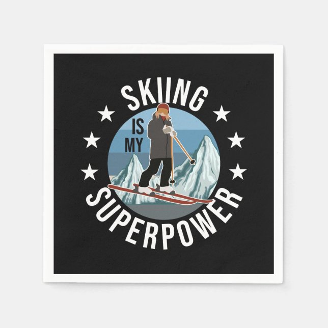 Skiing Is My Superpower Napkins (Front)