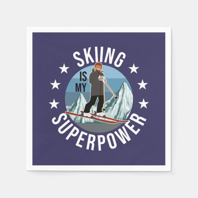 Skiing Is My Superpower Napkins (Front)