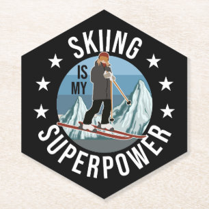 Skiing Is My Superpower Paper Coaster