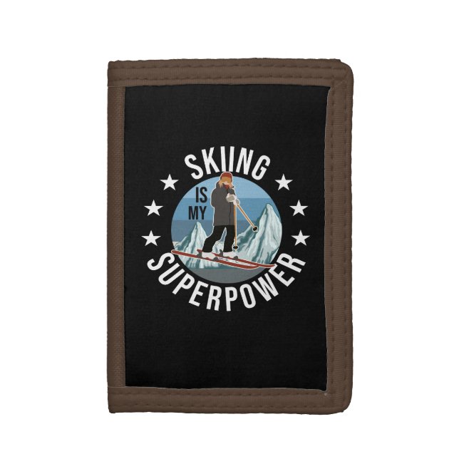 Skiing Is My Superpower Trifold Wallet (Front Vertical)