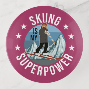 Skiing Is My Superpower Trinket Tray