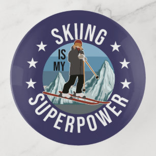 Skiing Is My Superpower Trinket Tray