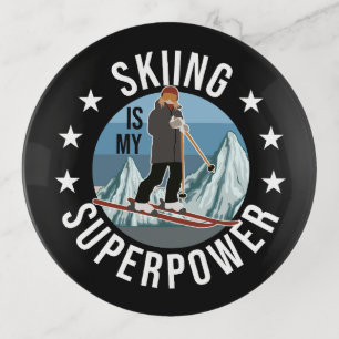 Skiing Is My Superpower Trinket Tray