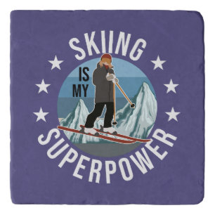 Skiing Is My Superpower Trivet