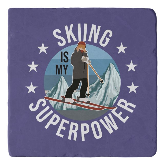 Skiing Is My Superpower Trivet (Front)