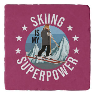 Skiing Is My Superpower Trivet