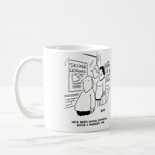 Skiing Joke Man has been going Downhill Coffee Mug