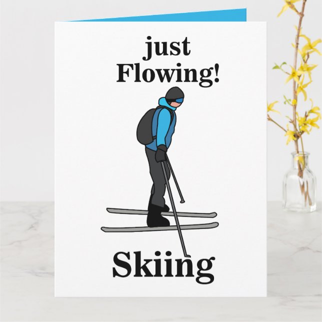 Skiing Just Flowing Skier Card (Yellow Flower)
