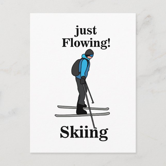 Skiing Just Flowing Skier Postcard (Front)
