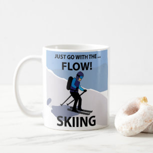 Skiing Just Go With The Flow Skiing Coffee Mug