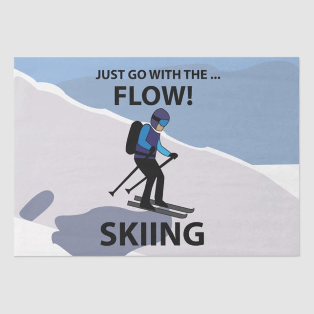 Skiing Just Go With The Flow Skiing Tissue Paper (Front)