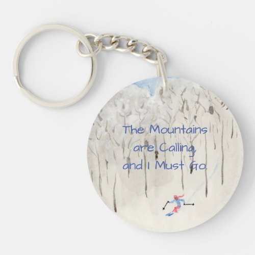 Skiing Keychain