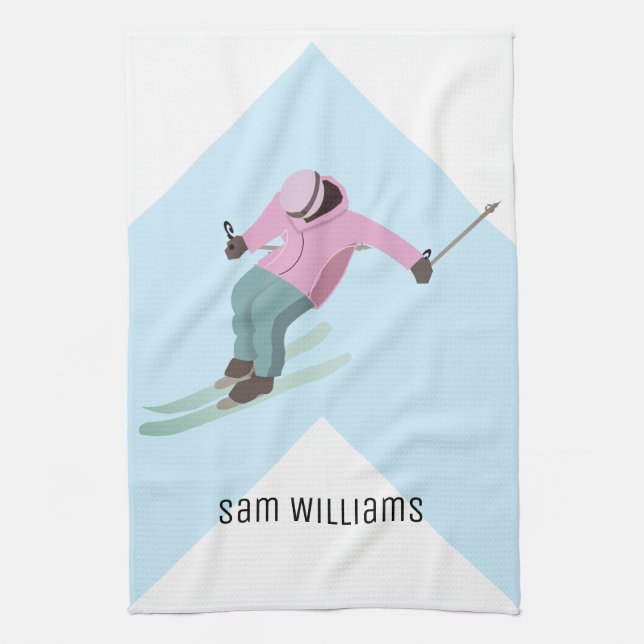 Skiing Kitchen Towel (Vertical)